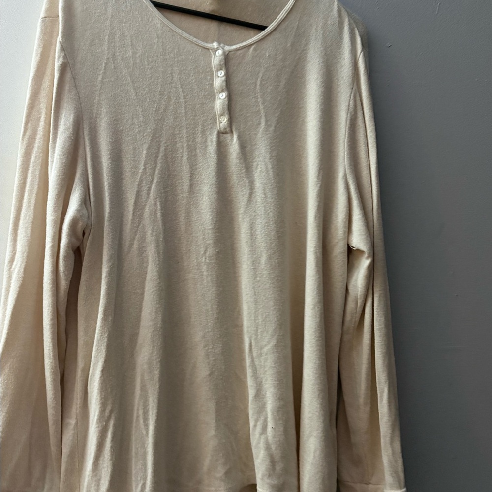 Woman’s Macys Brand Cream Long Sleeve PJ Set